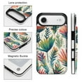 thumbnail image 5 of Wallet Case For Apple iPhone Air / 17 Pro / 17 Pro Max Series with Card Holder, PU Leather Kickstand Card Slots Screen Protector Included For iPhone 17 Series, Leafs Plant, 5 of 8