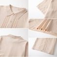 thumbnail image 2 of Yaoyar Mens Knitted Cardigan Shirt Mens Short Sleeve Button Down Collar Casual Knit Short Sleeved Lapel Lapel Top, 2 of 8