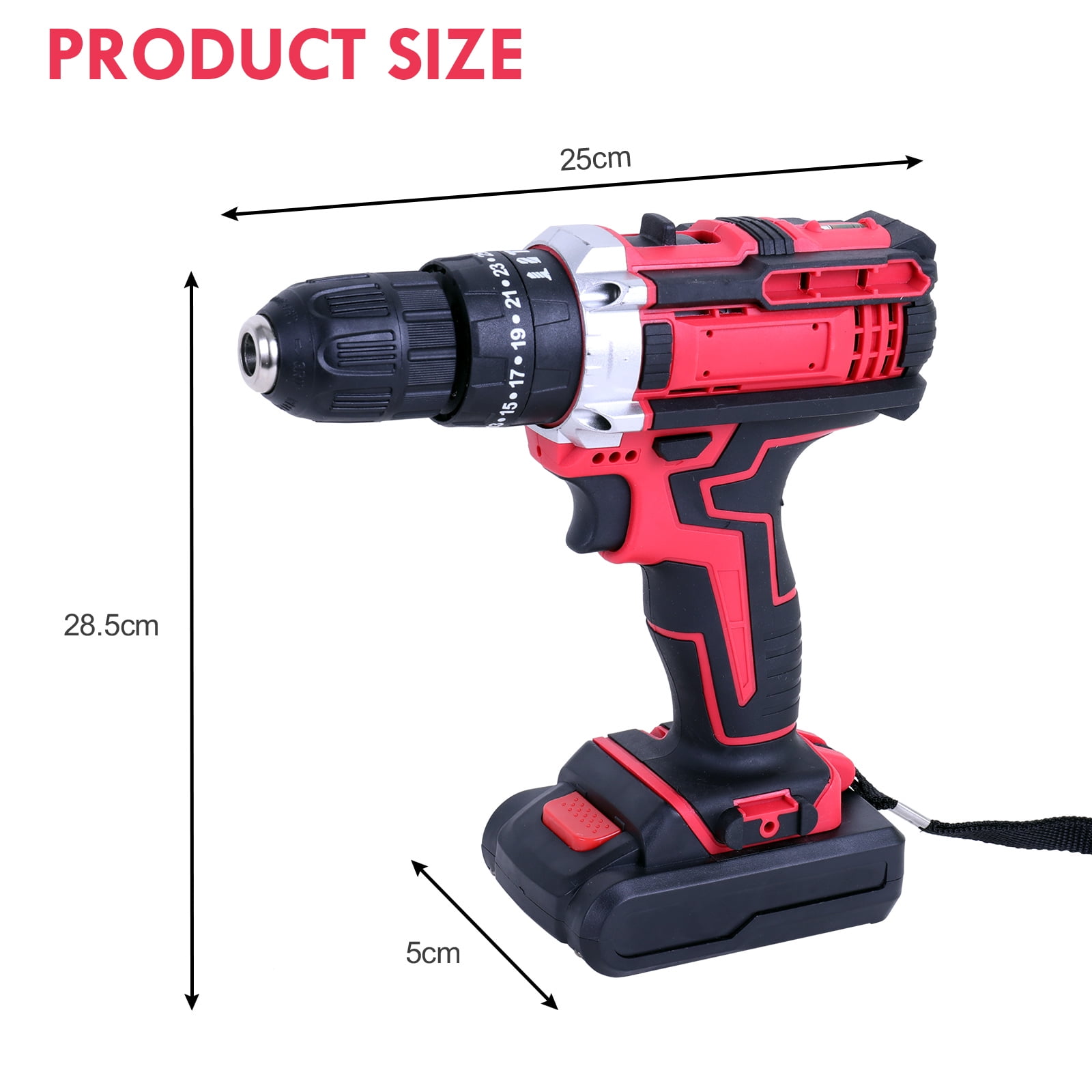 21V Electric Power Drill With Keyless Chuck, Cordless Screwdriver Drill Set with 1200mAh Battery, Charger