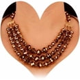 thumbnail image 6 of Boho Layered Beaded Choker Necklace with Earrings Crystal Cluster Chunky Chain Pendant Statement Necklace for Women, 6 of 10