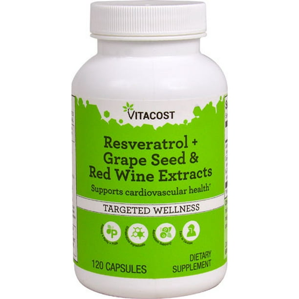 Resveratrol + Grape Seed & Red Wine Extracts 120 Capsules