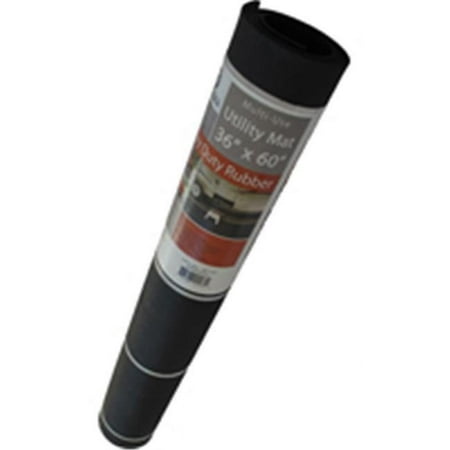 UPC: 0836091001769 | Flexgard 36 in. W X 60 in. L Black Smooth Top/Smooth Bottom Rubber Mat Rubber Utility Mat
