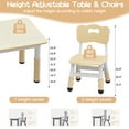 thumbnail image 2 of Toddler Table and 4 Chairs, Height-Adjustable Kids Table and Chairs Set, 23.6''L x 23.6''W Children Activity Table for Boys and Girls Aged 3-8, 2 of 11