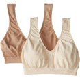 thumbnail image 1 of Top corto Bali Comfort Revolution sin costuras, paquete de 2, color beige claro, 1 of 3