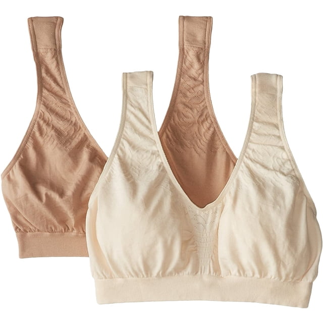 Top corto Bali Comfort Revolution sin costuras, paquete de 2, color beige claro