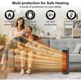 thumbnail image 4 of Portable Space Heater, 1500W Ceramic Heating Fan with Thermostat, Remote Control, 3 Heating Modes, 70° Oscillation, Ideal for Office, Home, and Bedroom Use, 4 of 4