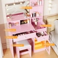 thumbnail image 5 of UHOMEPRO Pink Vanity Set with Mirror and LED Storage Cabinet, Makeup Vanity Table with 10 Light Blubs, Pretty Vanity Set for Girls, Women's Gift, 5 of 10