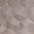 thumbnail image 3 of Magen 3D-Hex Gray Polished Ceramic Hexagon Tile, 3 of 6