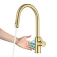 thumbnail image 2 of KRAUS Oletto Touchless Sensor Pull-Down Single Handle Kitchen Faucet in Brushed Brass, 2 of 7