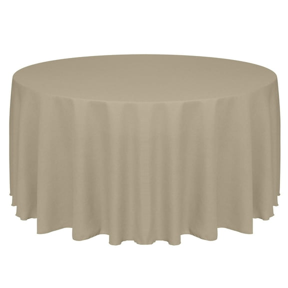 Ultimate Textile (10 Pack) Faux Burlap - Havana 90-Inch Round Tablecloth - Basket Weave, Natural