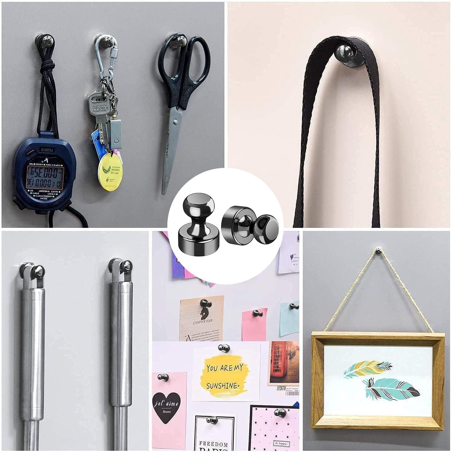 VNDUEEY 40Pcs Black Refrigerator Magnets Fridge Magnet, Strong Whiteboard Magnets, Fridge Magnets Adults, Small Magnets for Kitchen, Office, School, Locker
