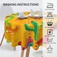thumbnail image 5 of Printed Table Cloth Round Tablecloths 60 Inch Water Resistant Spill Proof Washable Polyester Tablecloth Mexican Pattern with Cactus hat chill Decorative Table Cover for Dining Table, Parties,Kitchen, 5 of 6