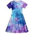 thumbnail image 5 of JoyHoop Girls Dress Basic Short Sleeve A Line Swing Skater Twirl School Party Dress, 5 of 5