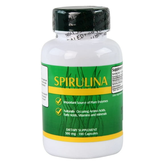 NuHealth Spirulina, 500 mg - 100 Capsules
