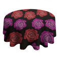 thumbnail image 4 of Pioneer Flower Floral Print Pattern Round Tablecloth 60"x60",Wrinkle Wipeable Table Cloth for Kitchen Dining Room Picnic Patio Party, 4 of 6