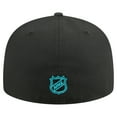 thumbnail image 4 of Men's New Era Black San Jose Sharks Oversized Vintage Arch 59Fifty Fitted Hat, 4 of 5