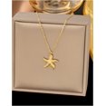 thumbnail image 5 of 18K Gold Plated Starfish Necklace - Seashell Pendent Ocean Themed Necklace - Boho Summer Beach Jewelry, 5 of 17
