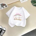 thumbnail image 5 of Bonita camiseta de manga corta con cuello redondo y diseño de perro de orejas grandes con arcoíris de Sanrio para verano para niños y niñas, 5 of 5