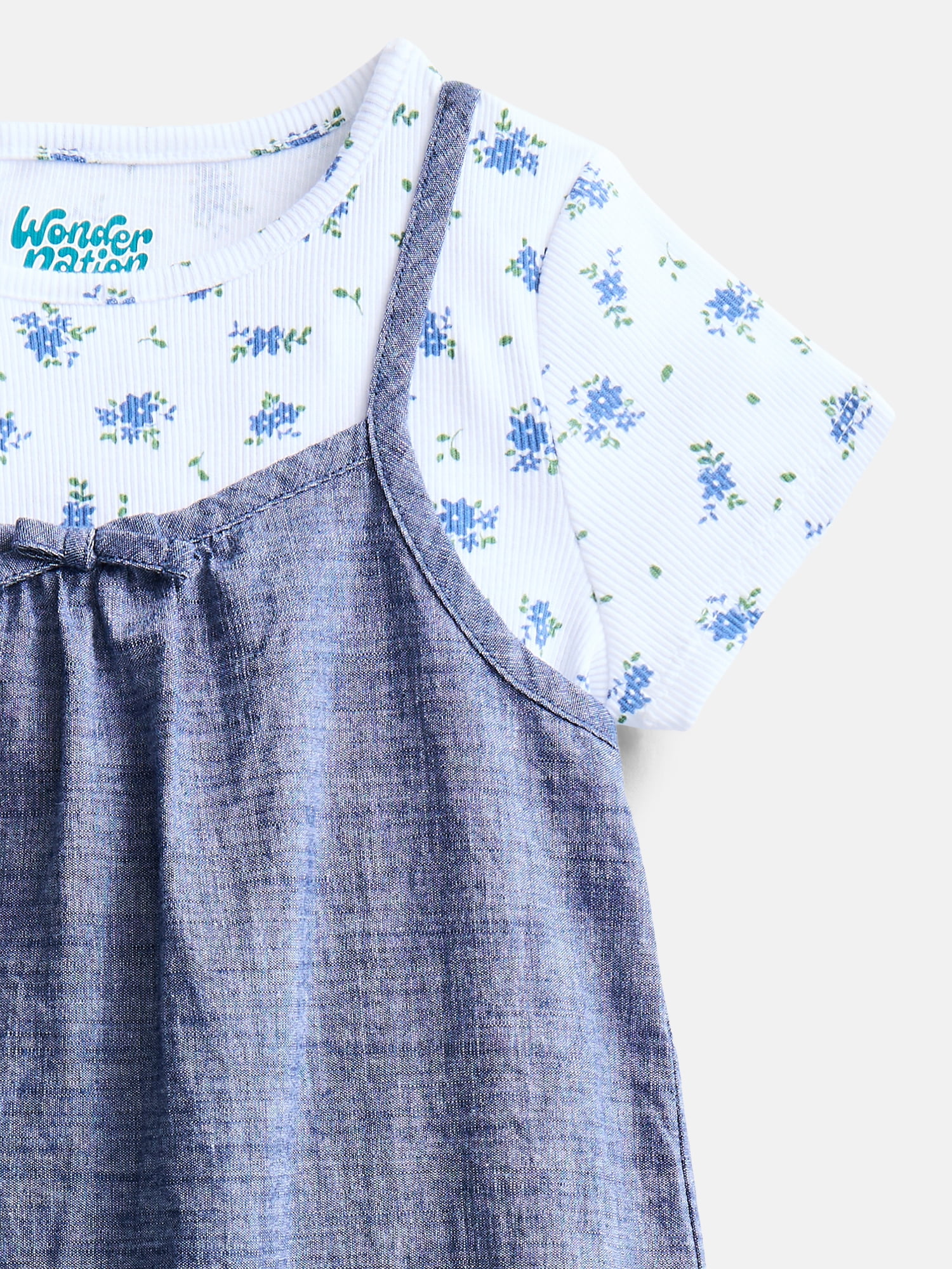 Wonder Nation Girls' Cami Dress and Tee Set, 2-Piece, Sizes 4-18