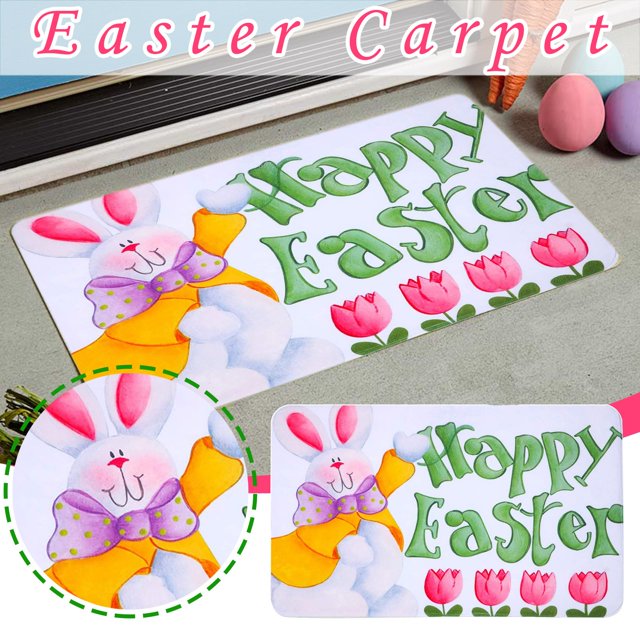 Ganfancp Felpudos de Bienvenida Día de Pascua Alfombras Decoración Alfombra Salón Alfombra Ofertas Del Día 1Pc Alfombra