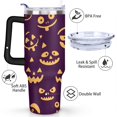thumbnail image 3 of Cartoon Halloween Pumpkin 40 oz Coffee Tumbler with Handle Rust Resistant Cup Modern Tumbler for Spring Summer Birthday Christmas, 3 of 7