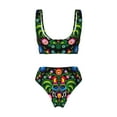 thumbnail image 6 of Rocae Roosters and Flowers for Bikini Set for Women Two Piece Sexy High Swimsuits Split Crossover Bikini Large, 6 of 9