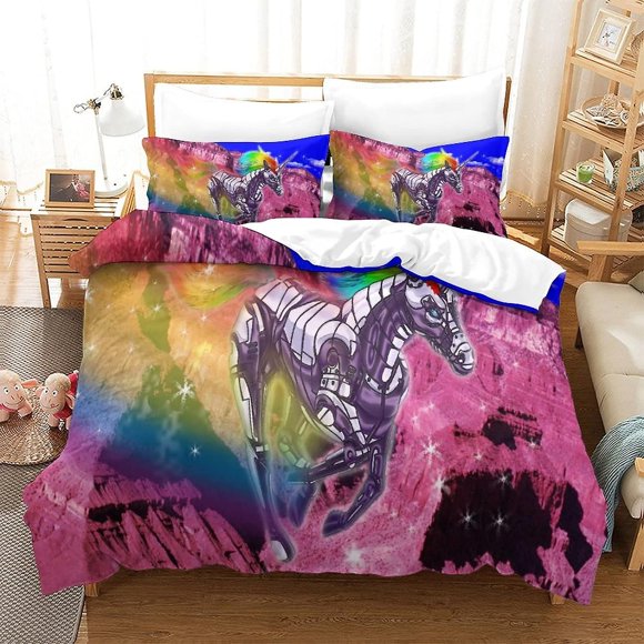 D Printed Unicorn Duvet Cover Set Mythical Creature Bedding Set With Pillowcase For Teen Soft Children Quilt Cover Linen 135*200 Cm