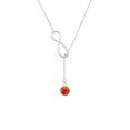 thumbnail image 2 of Delight Jewelry 10mm Orange Crystal Drop Silver tone Elegant Infinity Lariat Necklace, 2 of 4