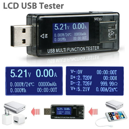 USB Safety Tester, TSV USB Digital Power Meter Tester Multimeter Current and Voltage Monitor DC 5.1A 30V Amp Voltage Power Meter, Test Speed of Chargers, Cables, Capacity of Power