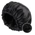 thumbnail image 1 of Gorro térmico de acondicionamiento profundo Gorro térmico apto para microondas para peinar y tratar el cabello con vapor Gorro de vapor Terapia de cuidado del cabello con vapor (negro + negro), 1 of 5