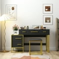 thumbnail image 2 of Makeup Vanity Set with Mirror , Dresser Table with Nightstand , with 4 Drawers, 2 of 15