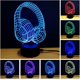 thumbnail image 1 of Lámpara de noche 3D con forma de auricular, táctil, para escritorio, 7 luces que cambian de color (color: Multicolor), 1 of 4