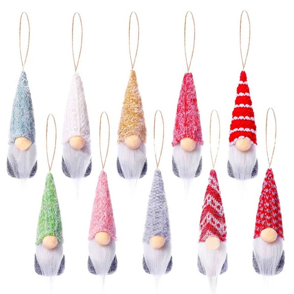 BQBQERT Christmas Tree Hanging Gnomes Ornaments Set of 10 Swedish Plush Santa Hanging Home Decorations Holiday Decor