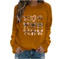 thumbnail image 3 of QATAINLAV Chandail contre le Cancer du Sein pour Femmes Chandails à Manches Longues Tendance Imprimé Ruban Rose Col Rond Chandails Automne 2025 Hauts de Sortie Mes Commandes Passées par Moi Orange P, 3 of 5