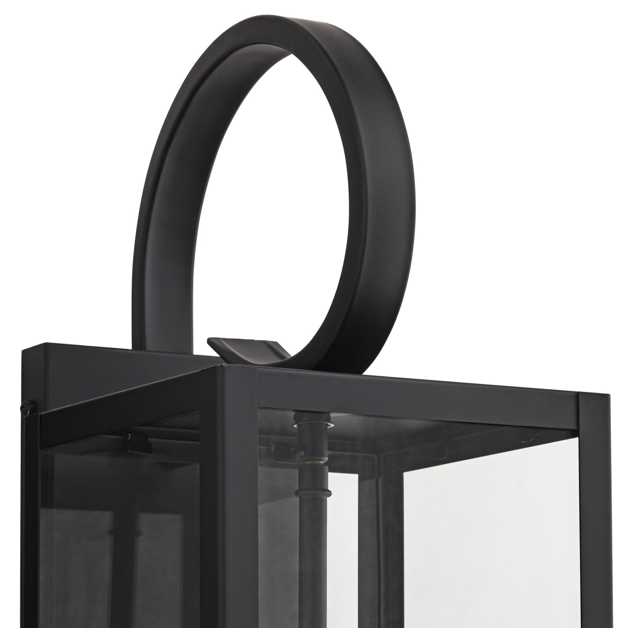 John Timberland Mira Modern Outdoor Wall Light Fixture Flat Black 21 1/2" Clear Glass for Post Exterior Barn Deck House Porch Yard Posts Patio Home