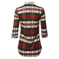 thumbnail image 2 of FashionOutfit Women's Casual Lightweight Roll Up Long Sleeve Plaid Button Down Shirts, 2 of 4