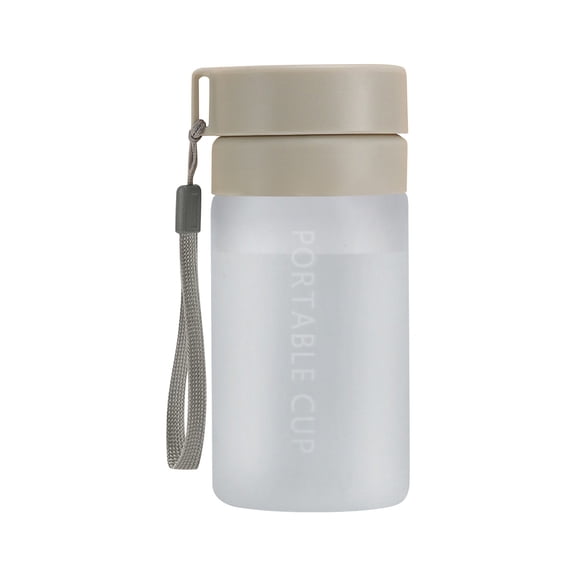 lhwanj Water Bottle, Clear Bottle with Scale Line Rope Handle Design,Cup Holder Leakproof One Hand Use Easy Carried.