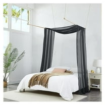 Black Bed Canopy Curtains 55x360 Inch - King Size Bed Canopy
