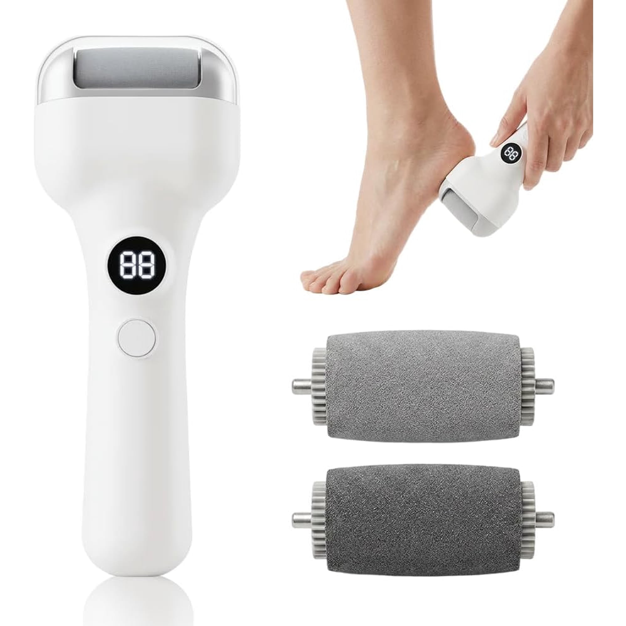 Callus Remover for Feet, 2026 New Rechargeable Electric Foot Callus Remover, Pedicure Tools, Foot Scrubber for Women, Men, Heels Care (White, Upgraded Model)