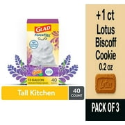 Glad ForceFlex with Febreze Gain Lavender Scent Tall Kitchen Drawstring Trash Bags 40 ct - Pack of 3 & Lotus Biscoff Cookie - 0.2 Oz - 1 ct