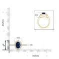 thumbnail image 4 of ANGARA Natural Oval 1.55 ct Blue Sapphire Halo Ring with Diamond Accents in 14K Yellow Gold for Women (Size-8x6mm) | September Birthstone, Anniversary, Jewelry Gift for Women | Natural Sapphire Ring, 4 of 9