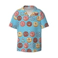 thumbnail image 3 of Goofa Cute Donut Printed Men's Casual Short-sleeved Shirt,Lightweight Breathable Button-down,Summer Casual men's top,Versatile Fashion shirt-Medium, 3 of 7