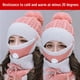 thumbnail image 3 of Gorro De Punto 3 En 1 Para Invierno, Conjunto De Bufanda Con Cubierta Para La Cara, Transpirable, A Prueba De Viento, Cálido, Forro Polar, Gorro Con Pompón Para Mujeres, Niñas, Ciclismo, Esquí Speravity AP008077-08, 3 of 6
