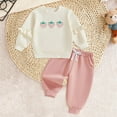 thumbnail image 2 of Kogui Baby Clothes for Girls Winter Toddler Baby Girl Fall Winter Clothes Long Sleeve Pullover Sweatshirts Stripe Pants 12 18 Months (Light Yellow,12-18 Months), 2 of 7