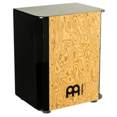 MEINL Vertical Subwoofer Snare Cajon Black Makah Burl Frontplate