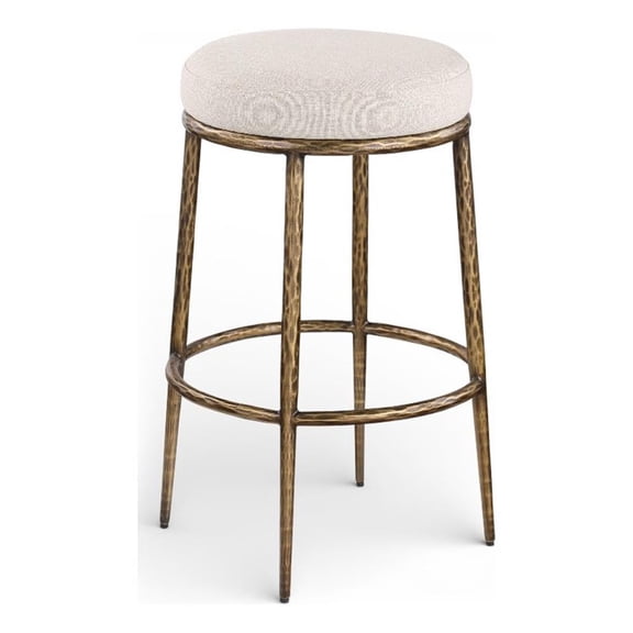 Meridian Furniture Ferro Beige Performance Fabric Upholstered Bar Stool