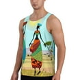 thumbnail image 2 of Logiee African Women Print Men's Workout Tank Top,Quick Dry Workout Tank Top,Gym Muscle Tee,Fitness Bodybuilding Sleeveless T Shirt-Large, 2 of 7