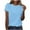 Light Blue, variant on BLVB Summer Tops for Women Trendy Dressy Casual Crewneck Blouses Basic Tees Shirts Loose Short Sleeve Workout Tops for Women