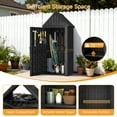 thumbnail image 4 of Dovov Outdoor Storage Shed with Removable Shelf, Garden Tool Shed Sloped Roof Waterproof Plastic Storage Cabinet with 12 Hooks, Gray, 4 of 11