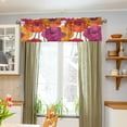 thumbnail image 3 of Yayeee Kitchen Valance Rod Pocket 54" x 18" Living Room Window Curtain, Purple Hand Drawn Floral, 3 of 6